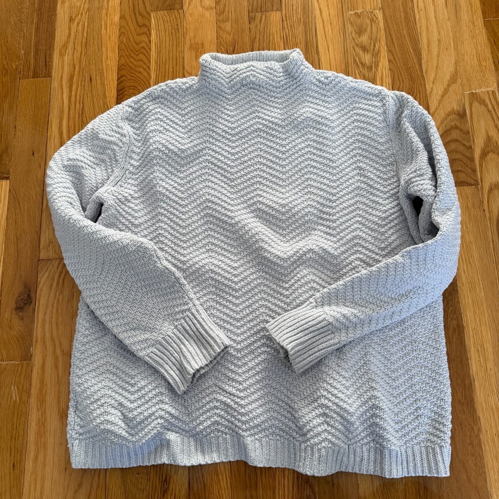 GAP Oversized Light Blue-Gray Turtleneck Sweater